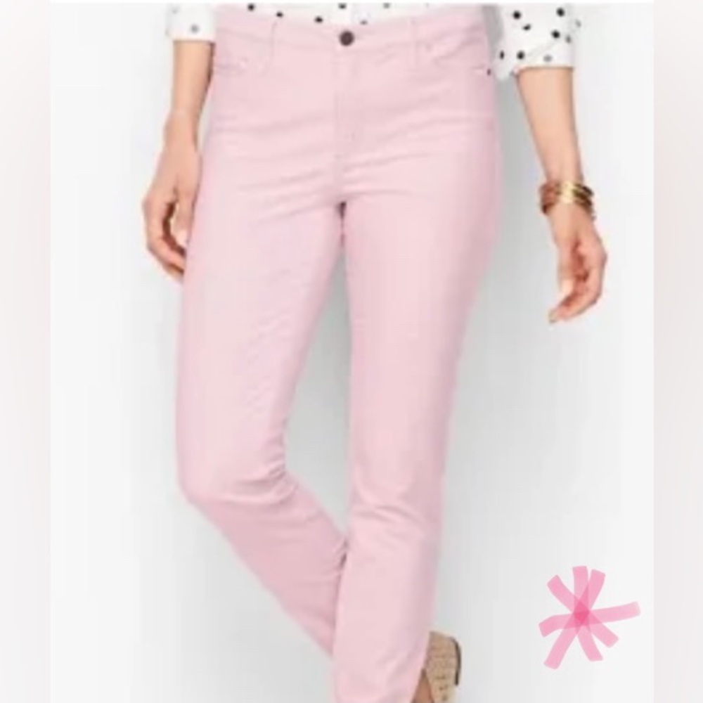 Talbots 5 pocket Jeans Jegging Crop Pink Slimming  Comfort Stretch High Waist